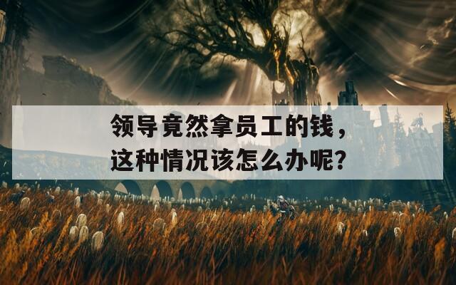 领导竟然拿员工的钱，这种情况该怎么办呢？  第1张