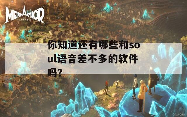 你知道还有哪些和soul语音差不多的软件吗？  第1张