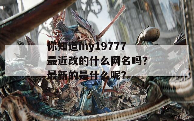 你知道my19777最近改的什么网名吗？最新的是什么呢？  第1张