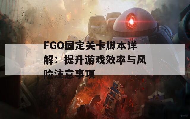 FGO固定关卡脚本详解：提升游戏效率与风险注意事项