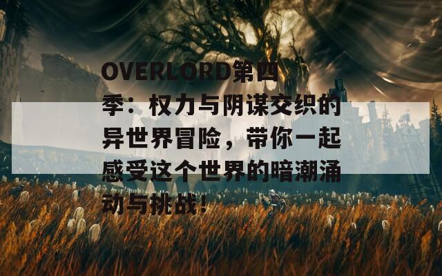 OVERLORD第四季：权力与阴谋交织的异世界冒险，带你一起感受这个世界的暗潮涌动与挑战！  第1张