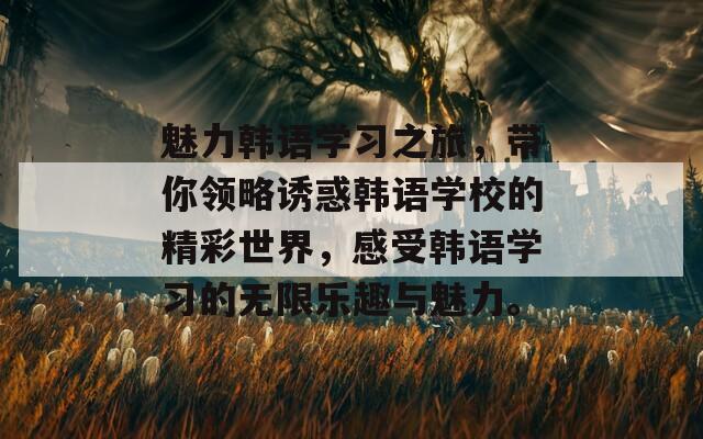 魅力韩语学习之旅，带你领略诱惑韩语学校的精彩世界，感受韩语学习的无限乐趣与魅力。  第1张