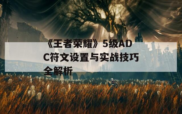 《王者荣耀》5级ADC符文设置与实战技巧全解析  第1张