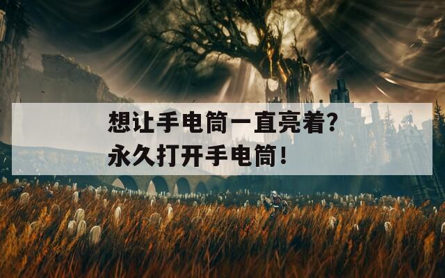 想让手电筒一直亮着？永久打开手电筒！  第1张