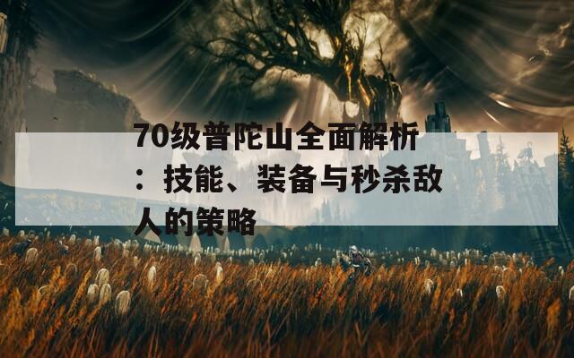 70级普陀山全面解析：技能、装备与秒杀敌人的策略  第1张