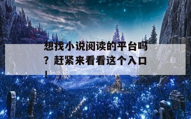 想找小说阅读的平台吗？赶紧来看看这个入口！  第1张