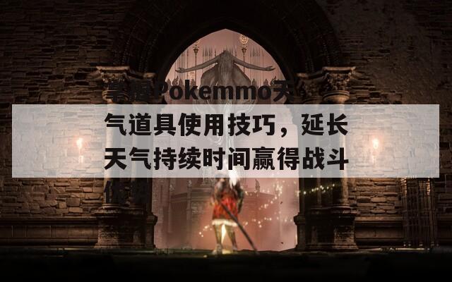 掌握Pokemmo天气道具使用技巧，延长天气持续时间赢得战斗优势  第1张