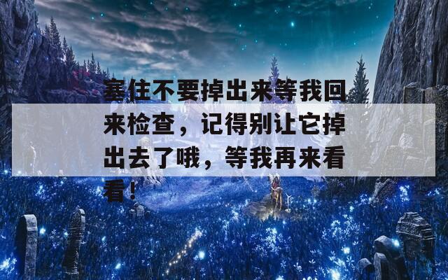 塞住不要掉出来等我回来检查，记得别让它掉出去了哦，等我再来看看！