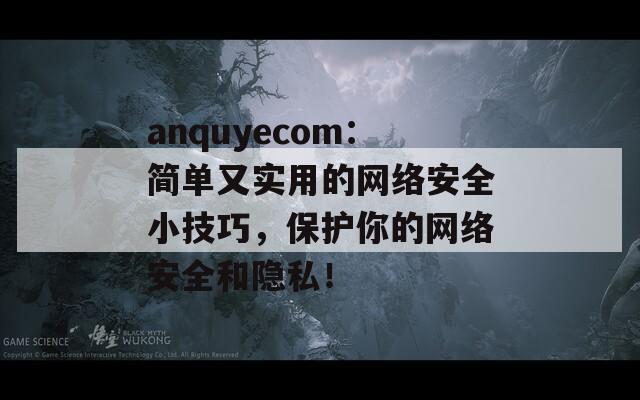 anquyecom：简单又实用的网络安全小技巧，保护你的网络安全和隐私！